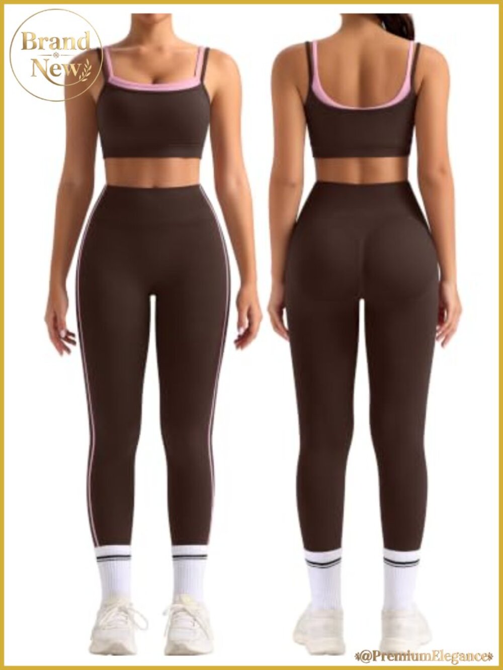 Women's 2-Piece Seamless Workout Set with Scrunch Butt Lifting Leggings and